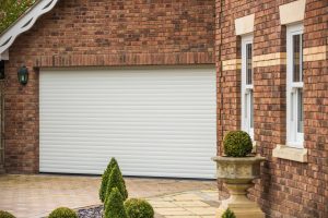 white roller shutter garage door