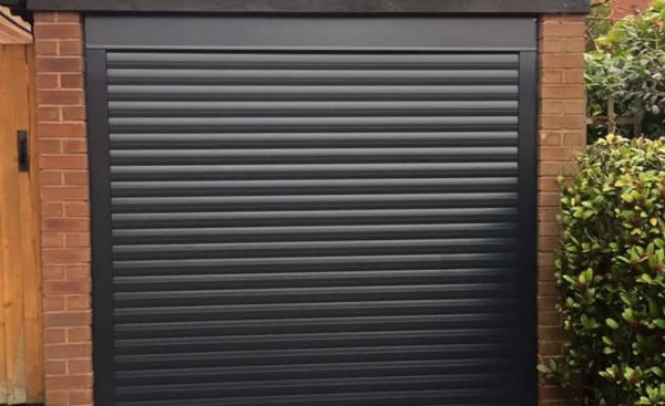 black roller garage door