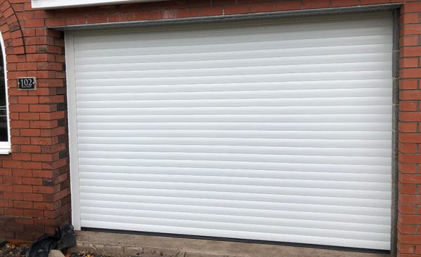 white roller garage door