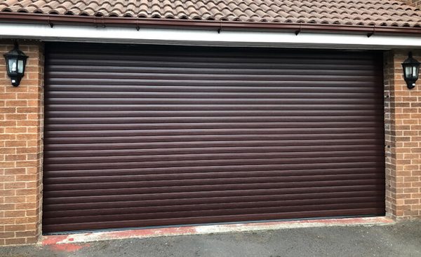 brown roller shutter garage door