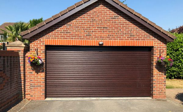 chocolate brown roller shutter garage door