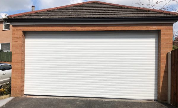 white roller shutter garage door
