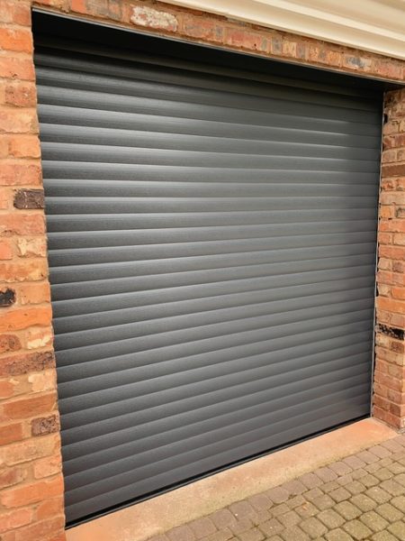grey roller shutter garage door