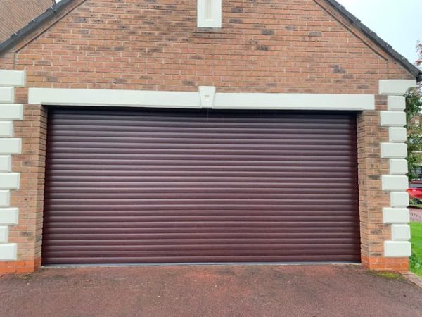 brown roller shutter garage door