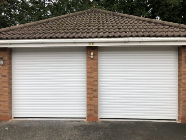 white double garage doors